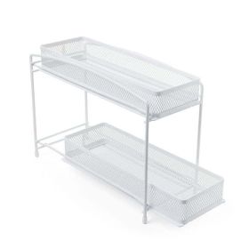 2-Tier Pull-Out Spice Organizer, White