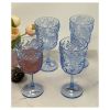 Paisley Plastic Wine Glasses Set of 4 (13oz), BPA Free Acrylic Wine Glass Set, Unbreakable Red Wine Glasses, White Wine Glasses