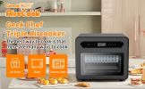 Geek Chef Steam Air Fryer Toast Oven Combo , 26 QT Steam Convection Oven Countertop , 50 Cooking Presets, with 6 Slice Toast, 12" Pizza, Black Stainle