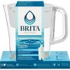 6 Cup Denali Water Filter Pitcher with 1 Brita Standard Filter, Bright White