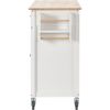 Kitchen Island Cart with Solid Wood Top and Locking Wheels,54.3 Inch Width,4 Door Cabinet and Two Drawers,Spice Rack, Towel Rack (White)