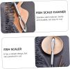 Fish Scaler Tool, Stainless Steel Fish Scaler Remover Fish Scraper Scaler with Sawtooth, Fish Skin Graters Fish Tweezers Fish Descaler Tool for Cleani