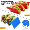 1pc/6pcs Colorful Taco Holder Stands - Premium Large Taco Tray Plates Holds Up To 3 Or 2 Tacos Each, PP Health Material Very Hard And Sturdy, Dishwash