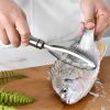 Fish Scaler Tool, Stainless Steel Fish Scaler Remover Fish Scraper Scaler with Sawtooth, Fish Skin Graters Fish Tweezers Fish Descaler Tool for Cleani