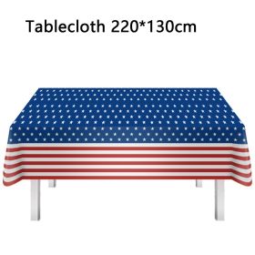 American Flag Patriotic Party Supplies Disposable Tableware Veterans Day Fourth July Favors Independence Day Party Decorations (style: Tablecloth 1pcs)