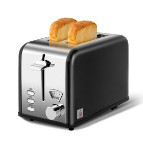 2-Slice Toaster with 1.5 inch Wide Slot, 5 Browning Setting and 3 Function: Bagel, Defrost & Cancel, Retro Stainless-Steel Style, Toast Bread Machine (Color: as pic)