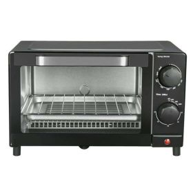 4 Slice Toaster Oven with 3 Setting, Baking Rack and Pan, Black, New (Color: Black)