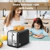 2-Slice Toaster with 1.5 inch Wide Slot, 5 Browning Setting and 3 Function: Bagel, Defrost & Cancel, Retro Stainless-Steel Style, Toast Bread Machine