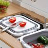 Multifunctional Folding Chopping Board Washing Basin Drain Basket RV Kitchen Supplies Folding Vegetable Basket