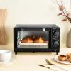 4 Slice Toaster Oven with 3 Setting, Baking Rack and Pan, Black, New